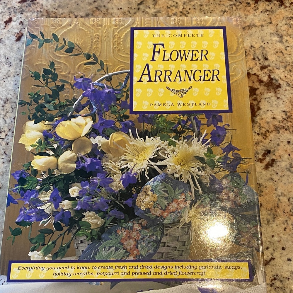 Floral Arrangement Guide with Blue and Yellow Accents